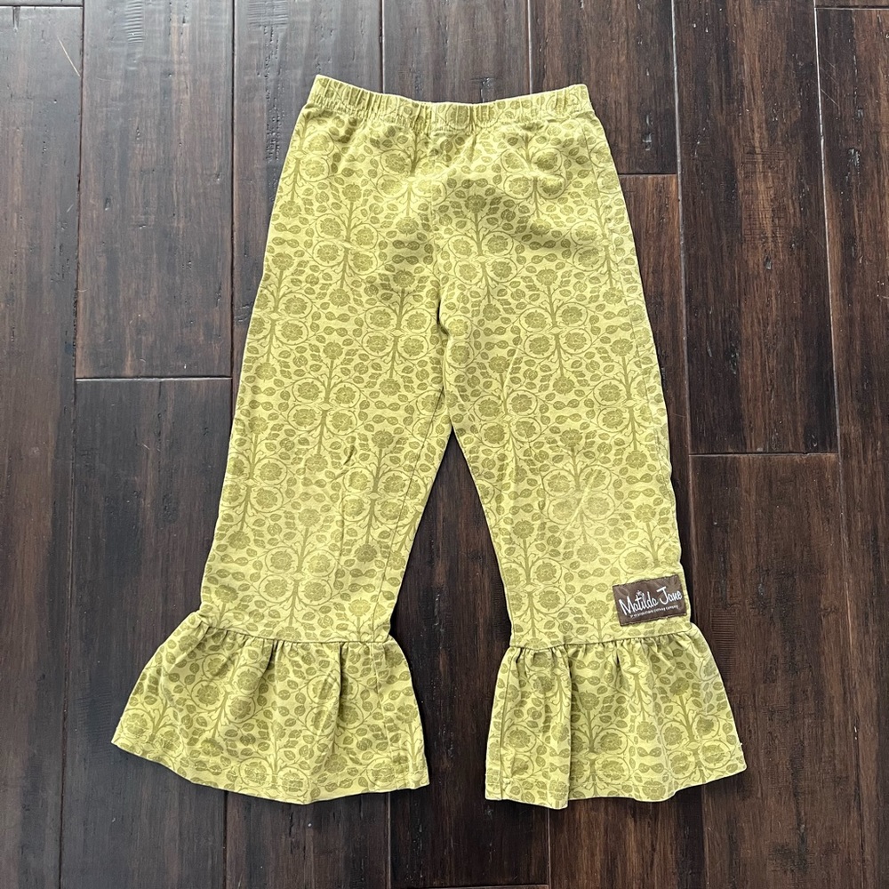 Matilda Jane Big Ruffle Pants - Green Floral